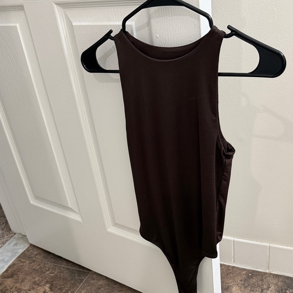 Chic Brown Sleeveless Bodysuit